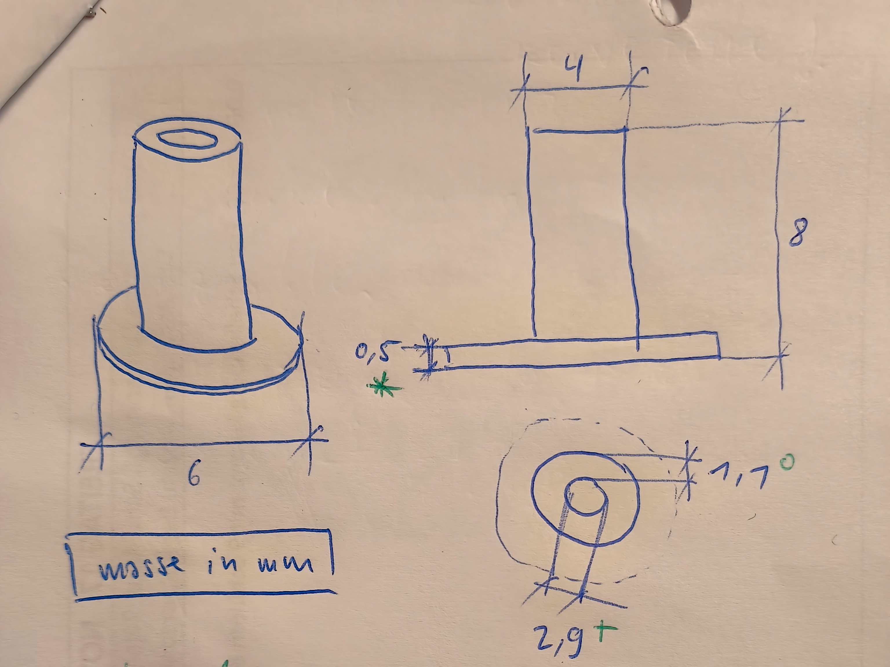 Skizze eines Ersatzteil für den 3D-Druck