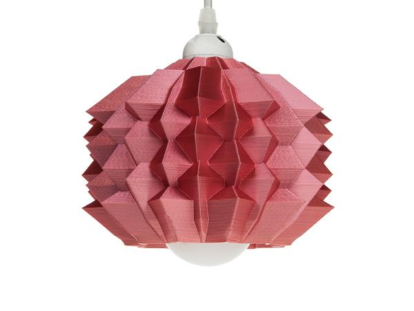 3d-gedruckte_lampen Neo Origami Light Rot Silk